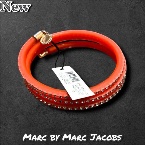 NEW NWT Marc by Marc Jacobs Wrap Bracelet – Knockout Pink with Crystals - Picture 4 of 5